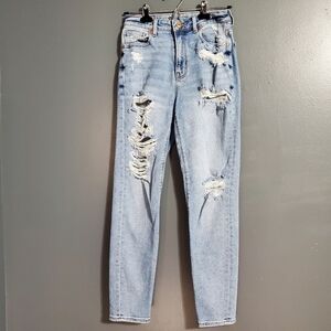 AEO American Eagle Outfitter Mom Jean Distressed Stretch Size 00